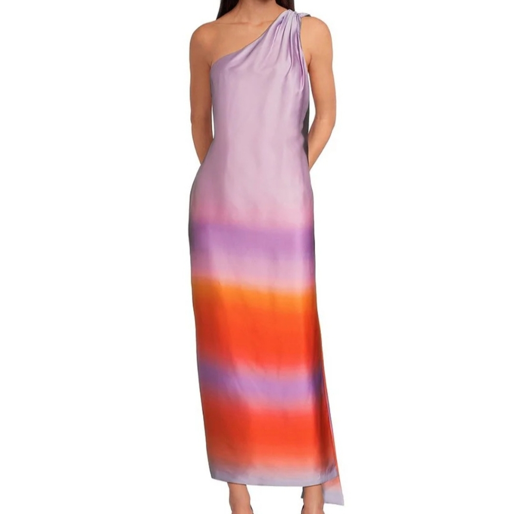Gianni Bini Kenya One Shoulder Ombre Dress Prom, Social Dress
